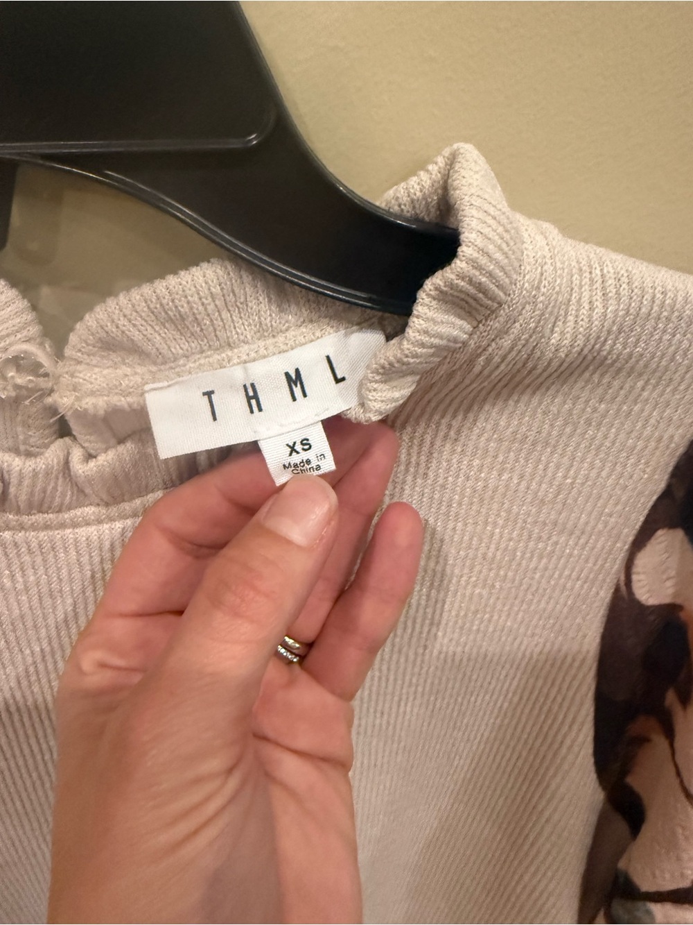 THML Cream Ribbed Mock-Neck Sweater - Picture 2 of 3